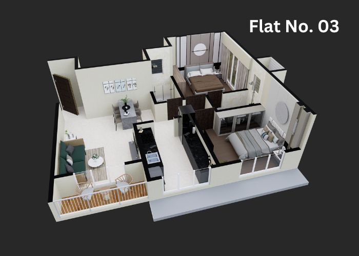 Flat No (3) pyramid developers