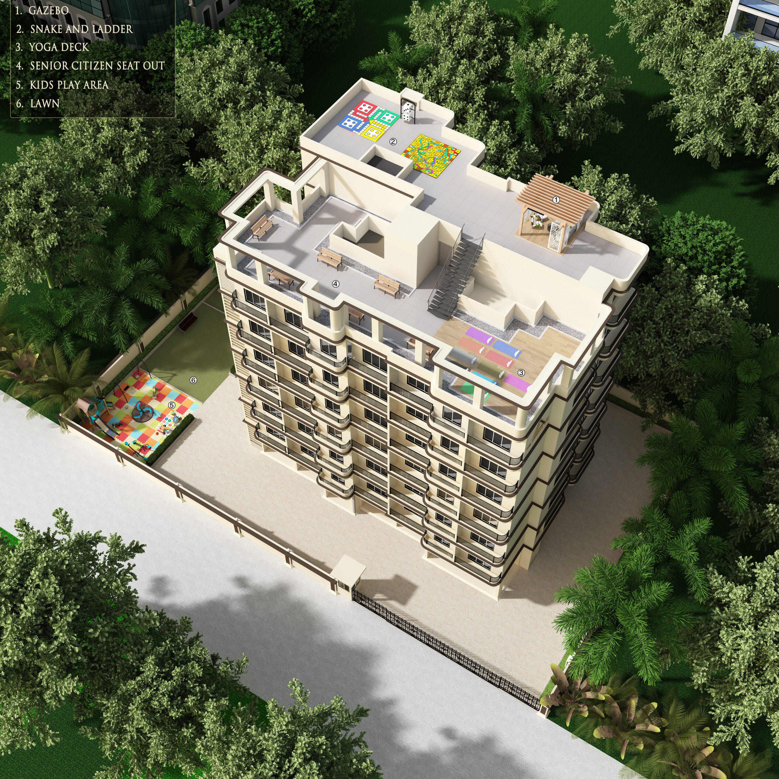 PYRAMID RENDR top view